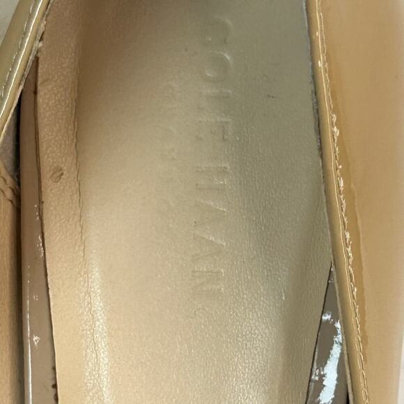 Cole Haan grand os women's tan patent lump pointed toe pumps size 7 1/2 - Picture 9 of 10
